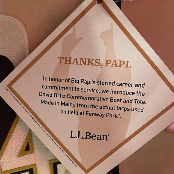 LL Bean Big Papi Commemorative Tote Bag - Picture 7 of 10